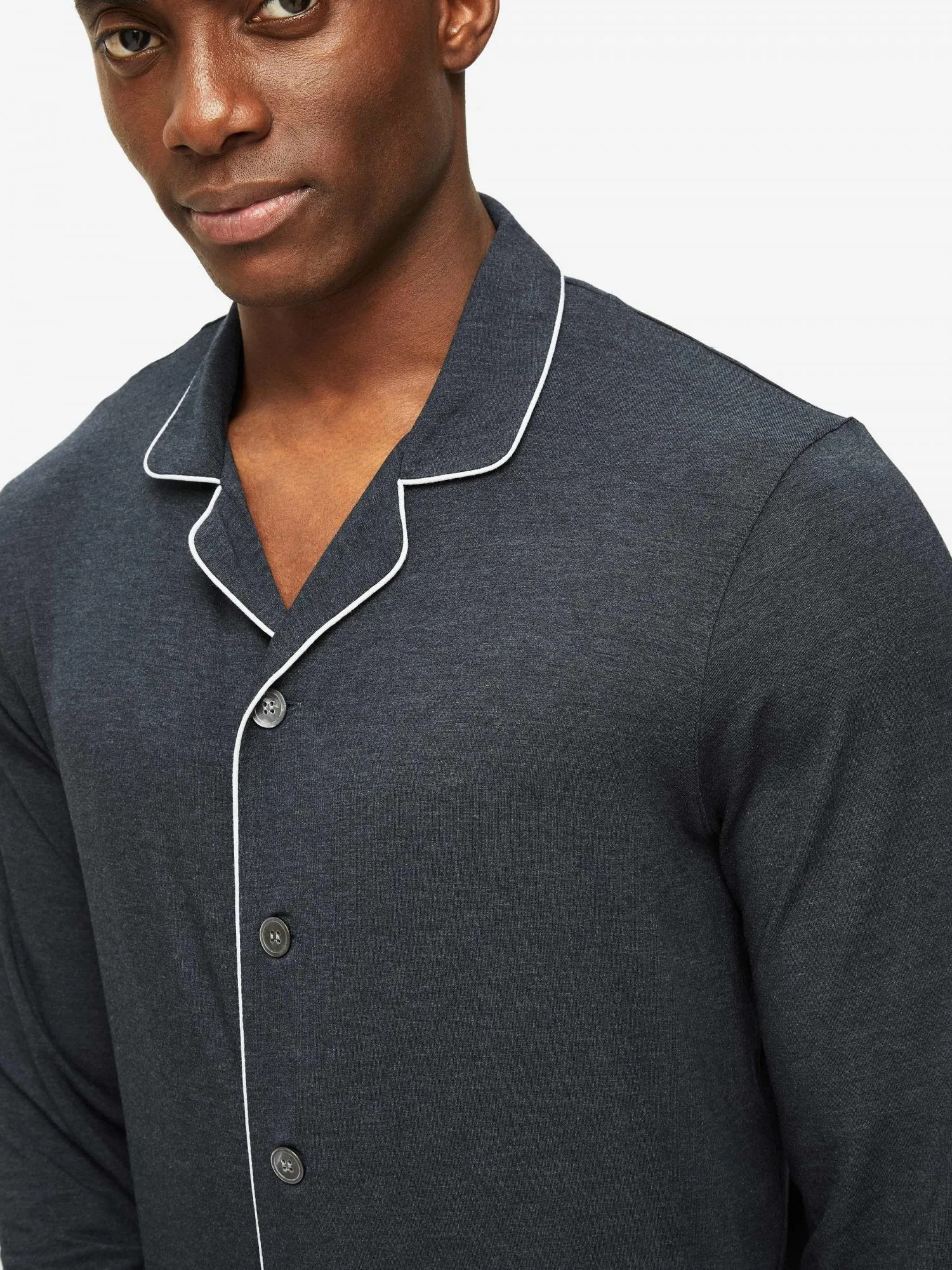 DEREK ROSE MARLOWE 1 MEN'S PAJAMA SET - ANTHRACITE