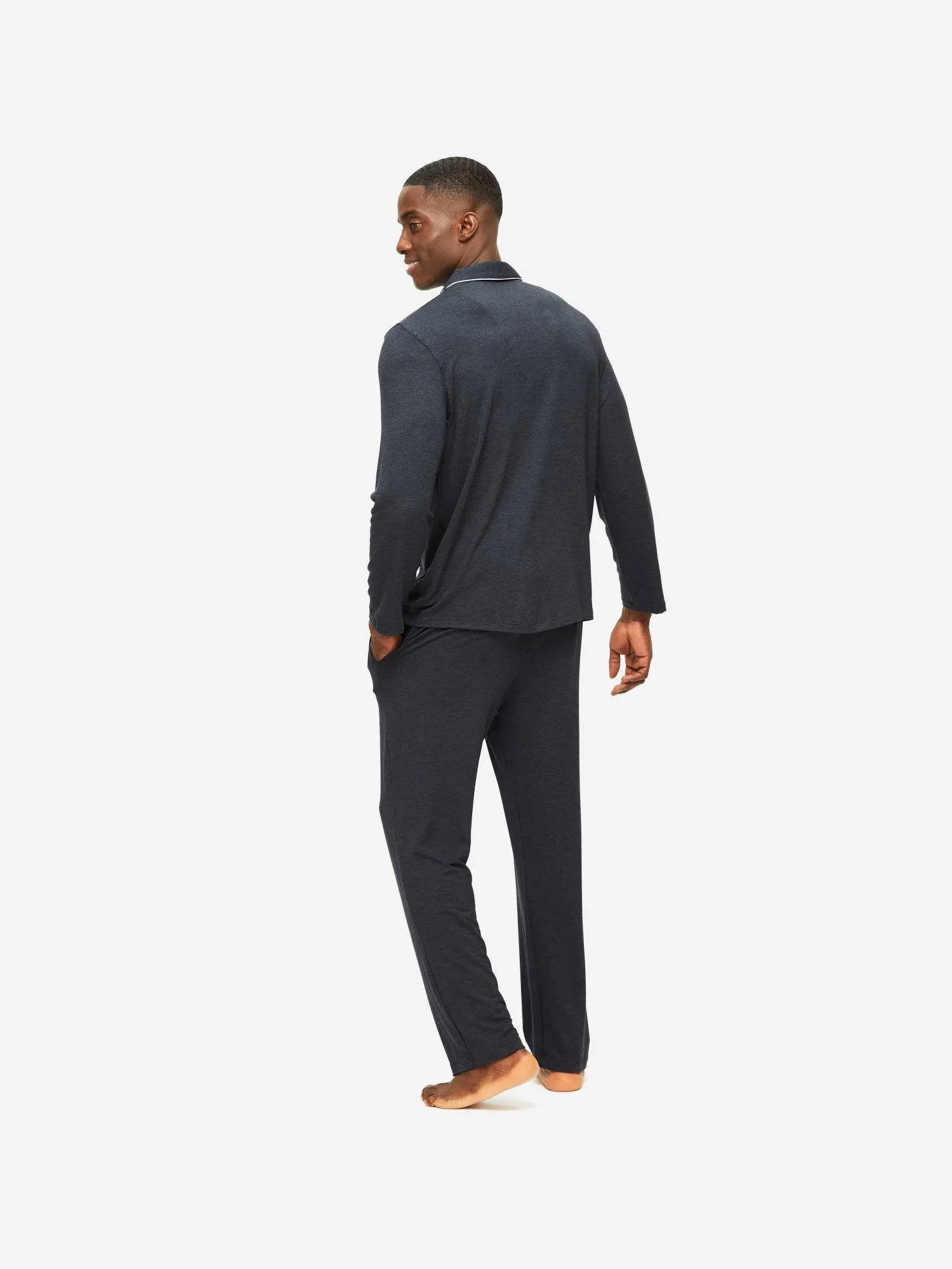 DEREK ROSE MARLOWE 1 MEN'S PAJAMA SET - ANTHRACITE