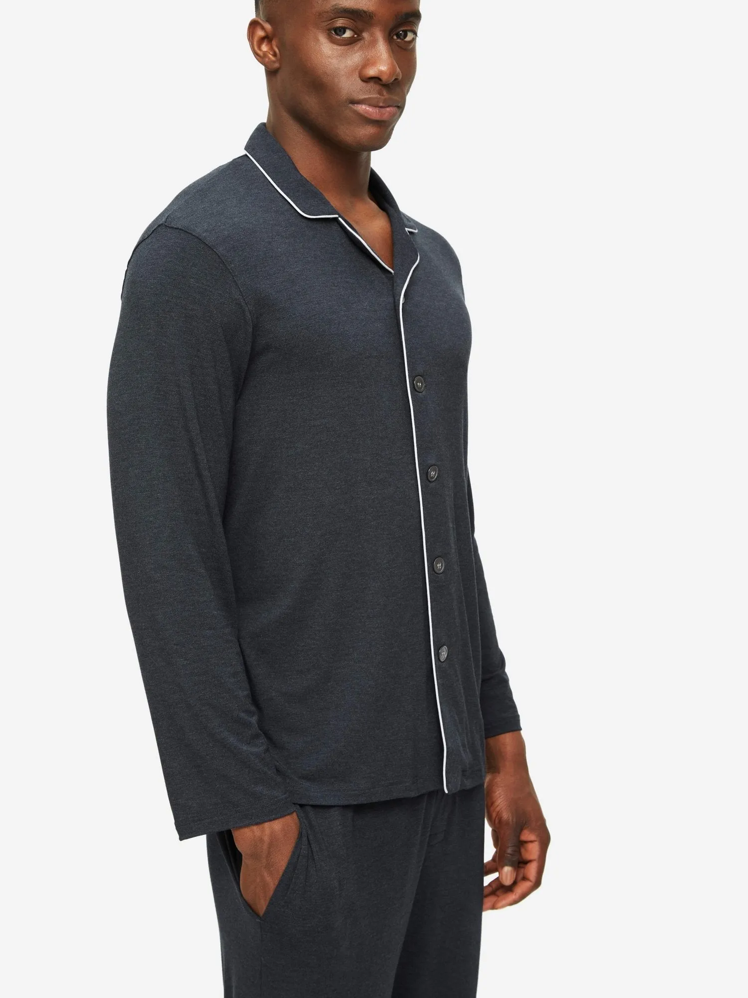 DEREK ROSE MARLOWE 1 MEN'S PAJAMA SET - ANTHRACITE