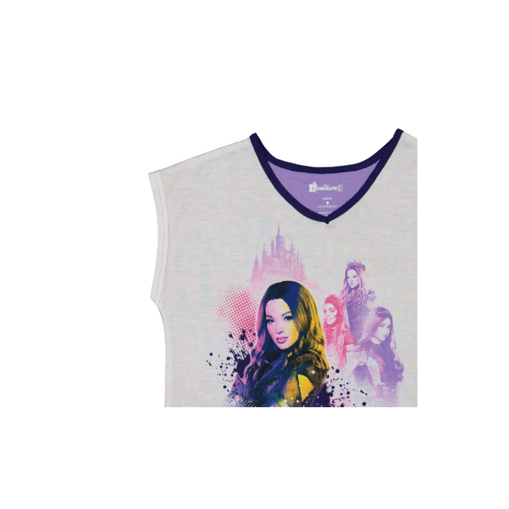 Descendants Girls Pajamas Disney Short Sleeve Kids PJs 3 Piece Set