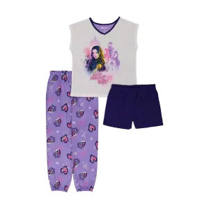 Descendants Girls Pajamas Disney Short Sleeve Kids PJs 3 Piece Set