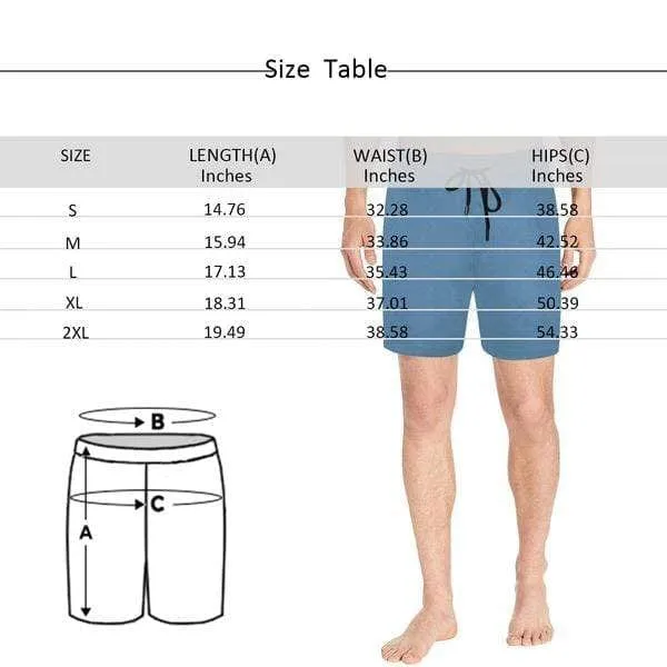 Design Your Own Swim Trunks with Custom Face Personalized Flamingos Pineapple Men's Quick Dry Swim Shorts