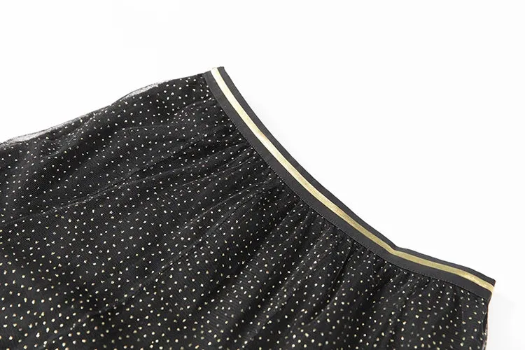 Diamonds Beaded Elastic Waist Skirt Dress