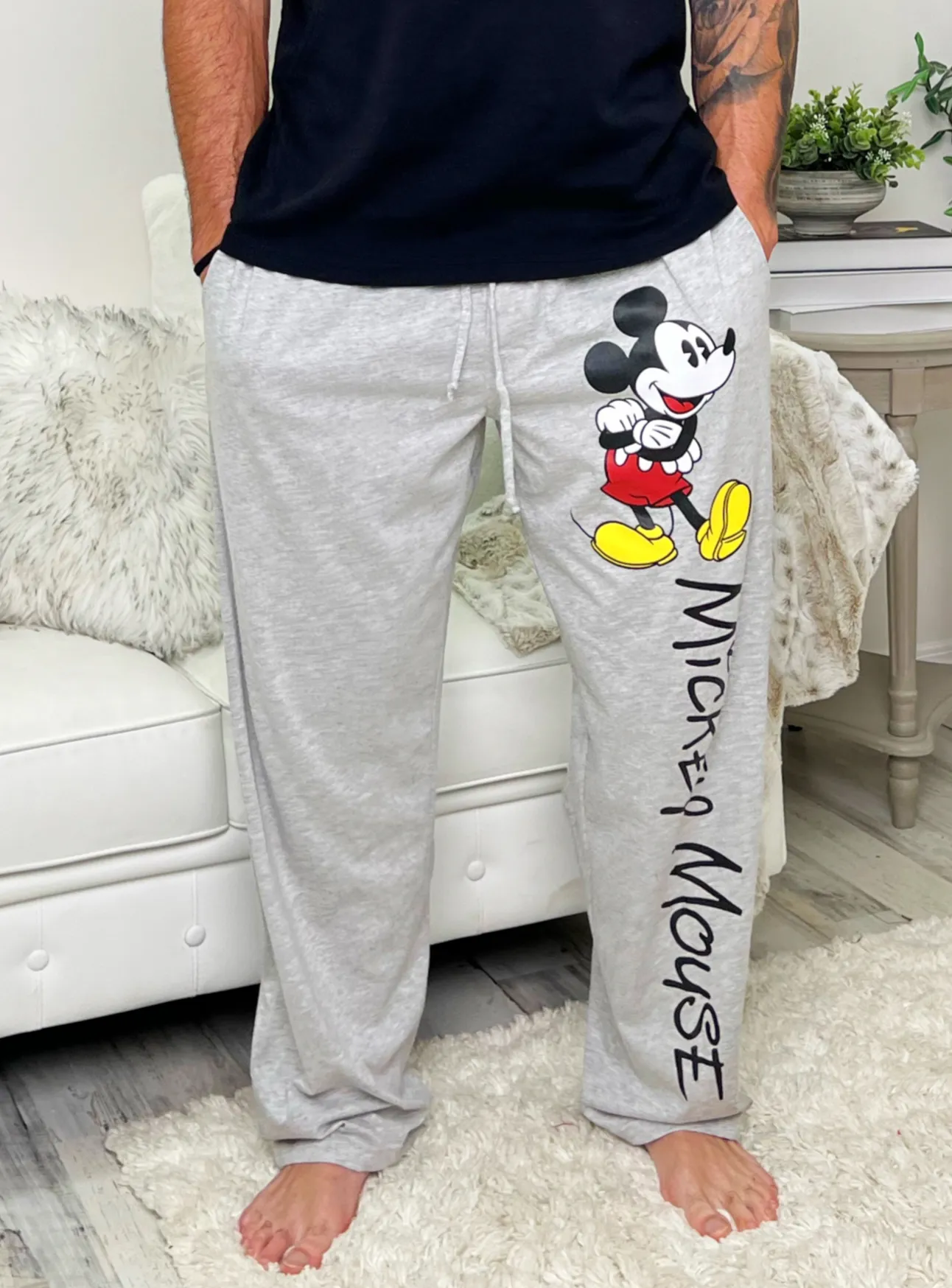 Disney Men's Classic Mickey Mouse Pajama Lounge Pants