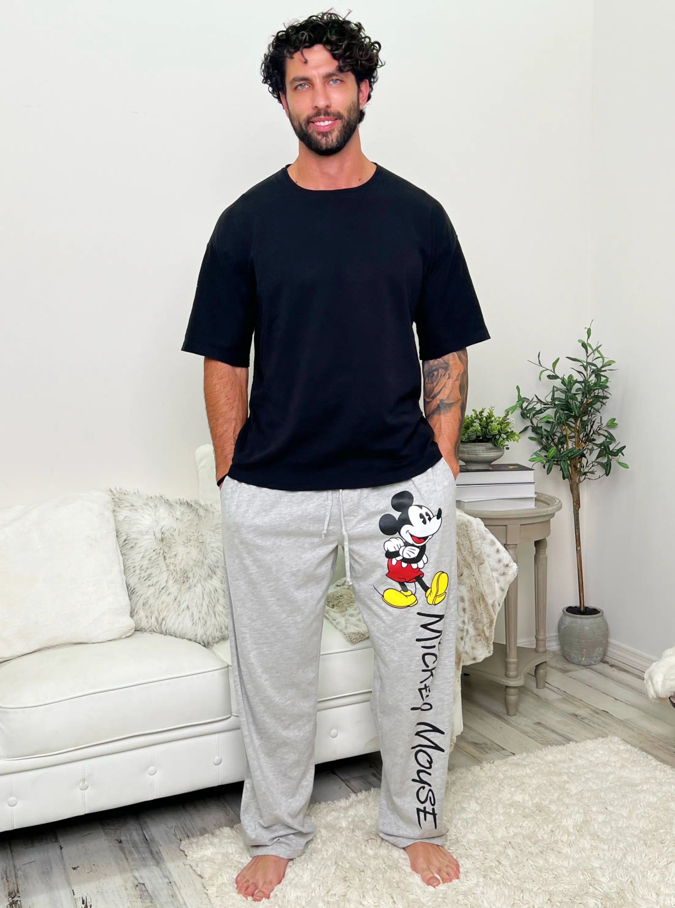 Disney Men's Classic Mickey Mouse Pajama Lounge Pants