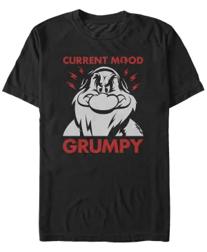Disney Snow White and the Seven Dwarfs Men's Short Sleeve T-Shirt Current Mood Grumpy Fifth Sun ,  black