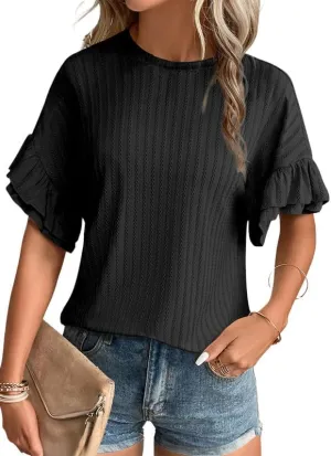 Dokotoo Women's Casual Summer T Shirts Short Sleeve Crew Neck Tops Tshirts