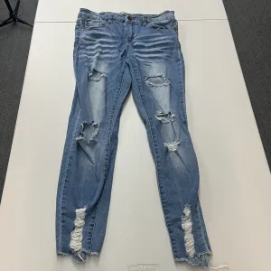 Dollhouse Women's Charley Jeans Size 9 Medium Wash Blue Distressed Skinny