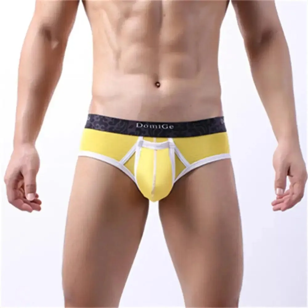DomiGe Men's Cotton Stretch Briefs with Dual Pouch Underwear
