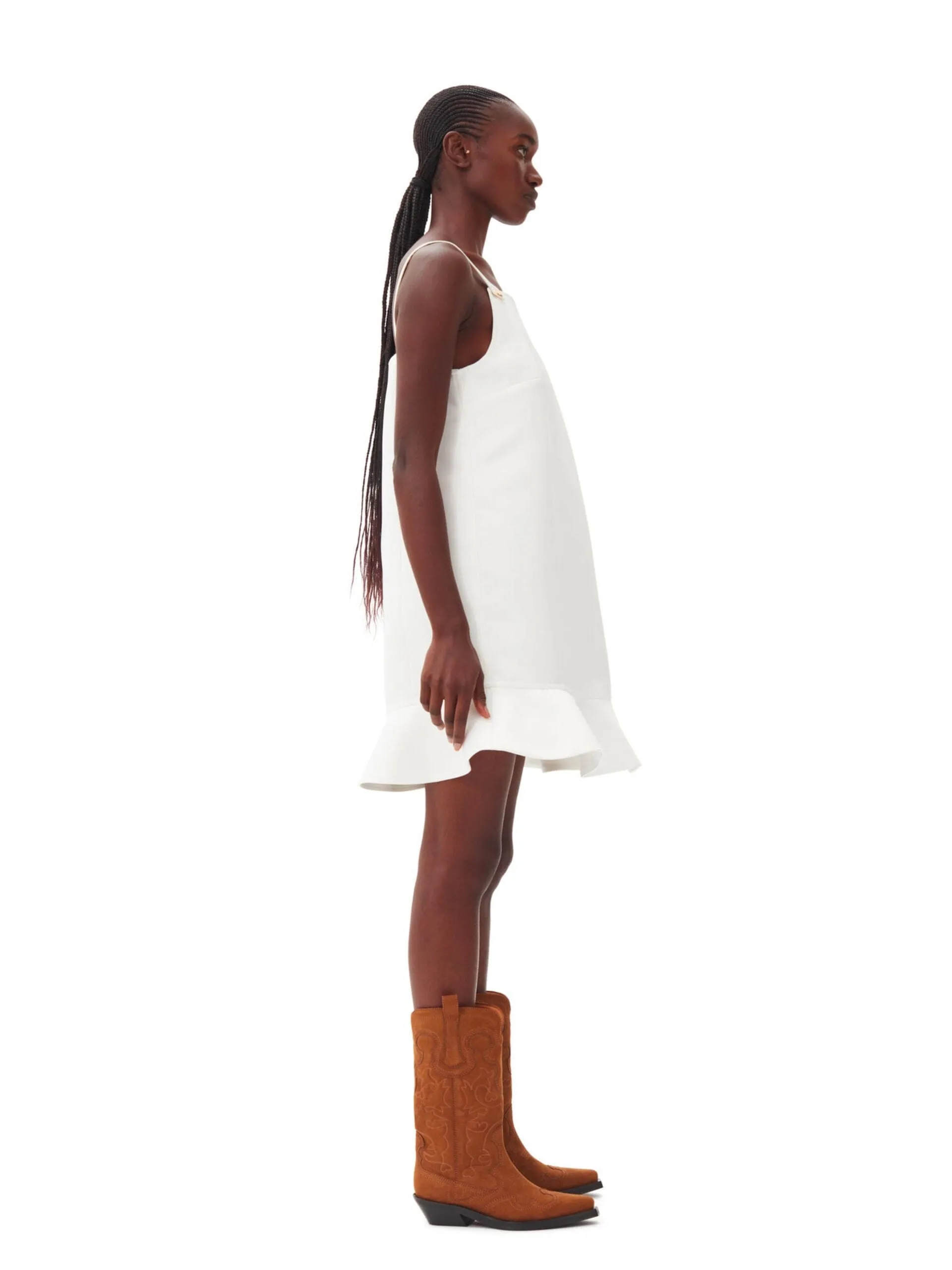 Duchesse Satin Mini Dress / Egret