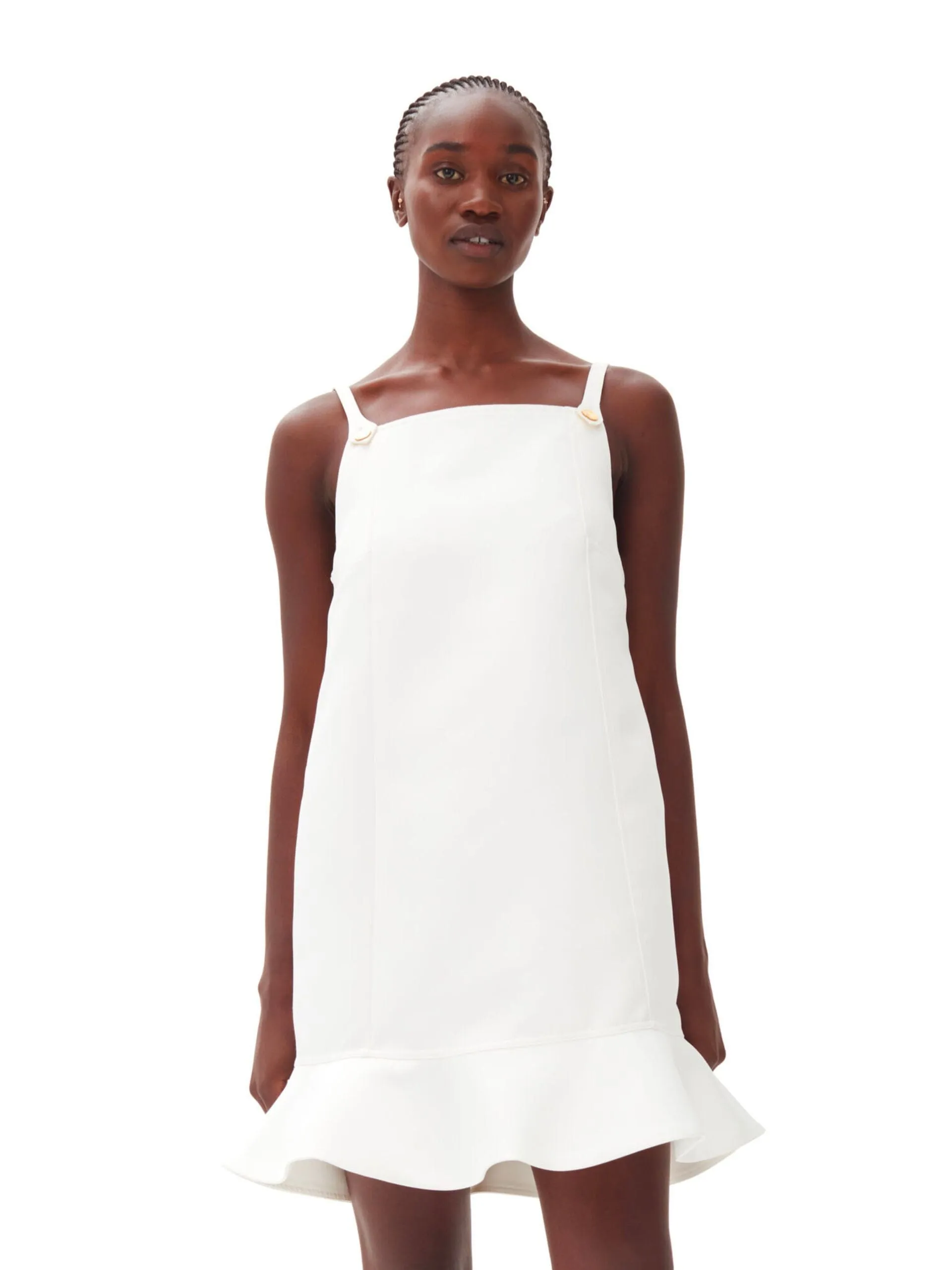 Duchesse Satin Mini Dress / Egret