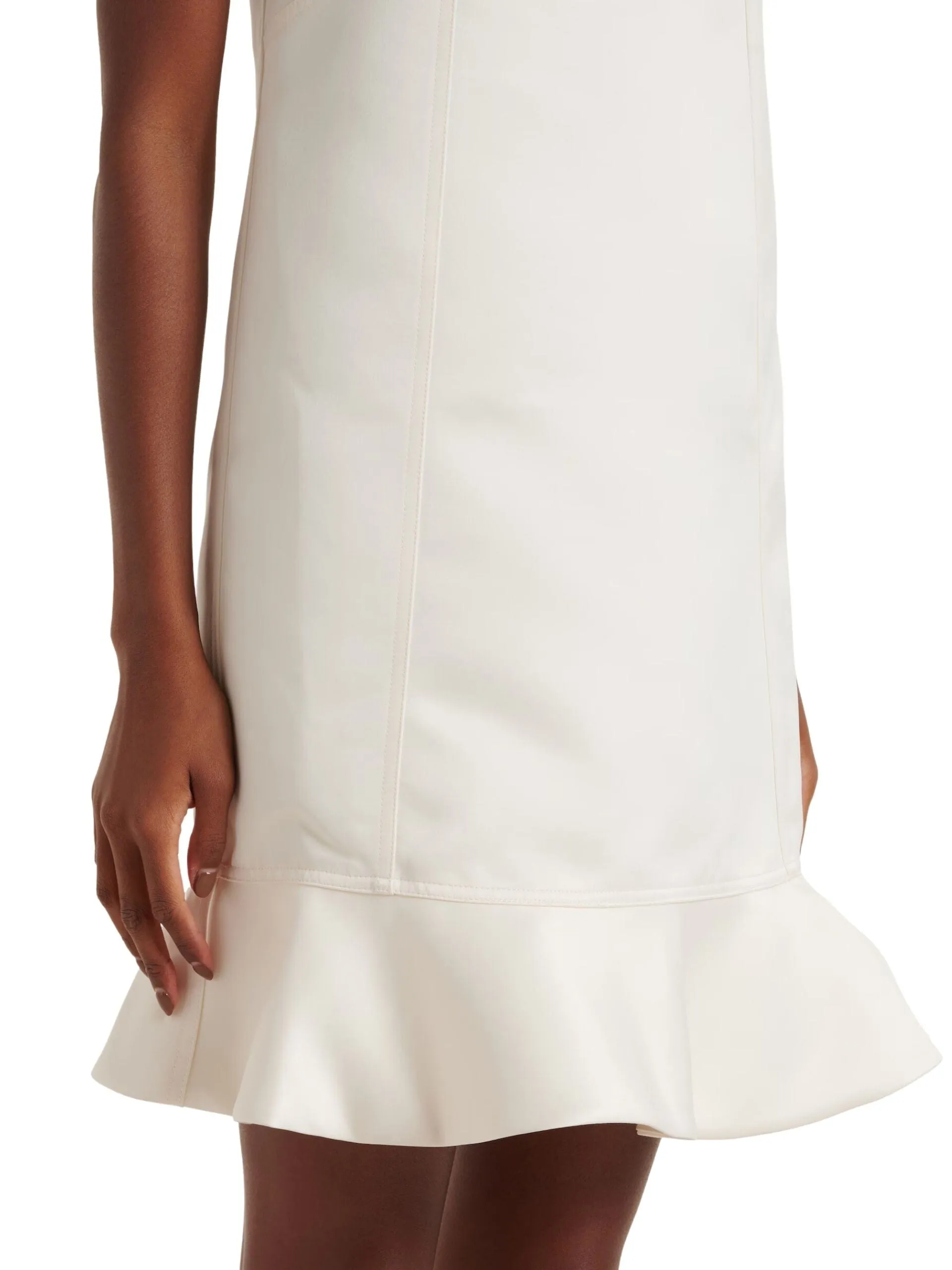 Duchesse Satin Mini Dress / Egret