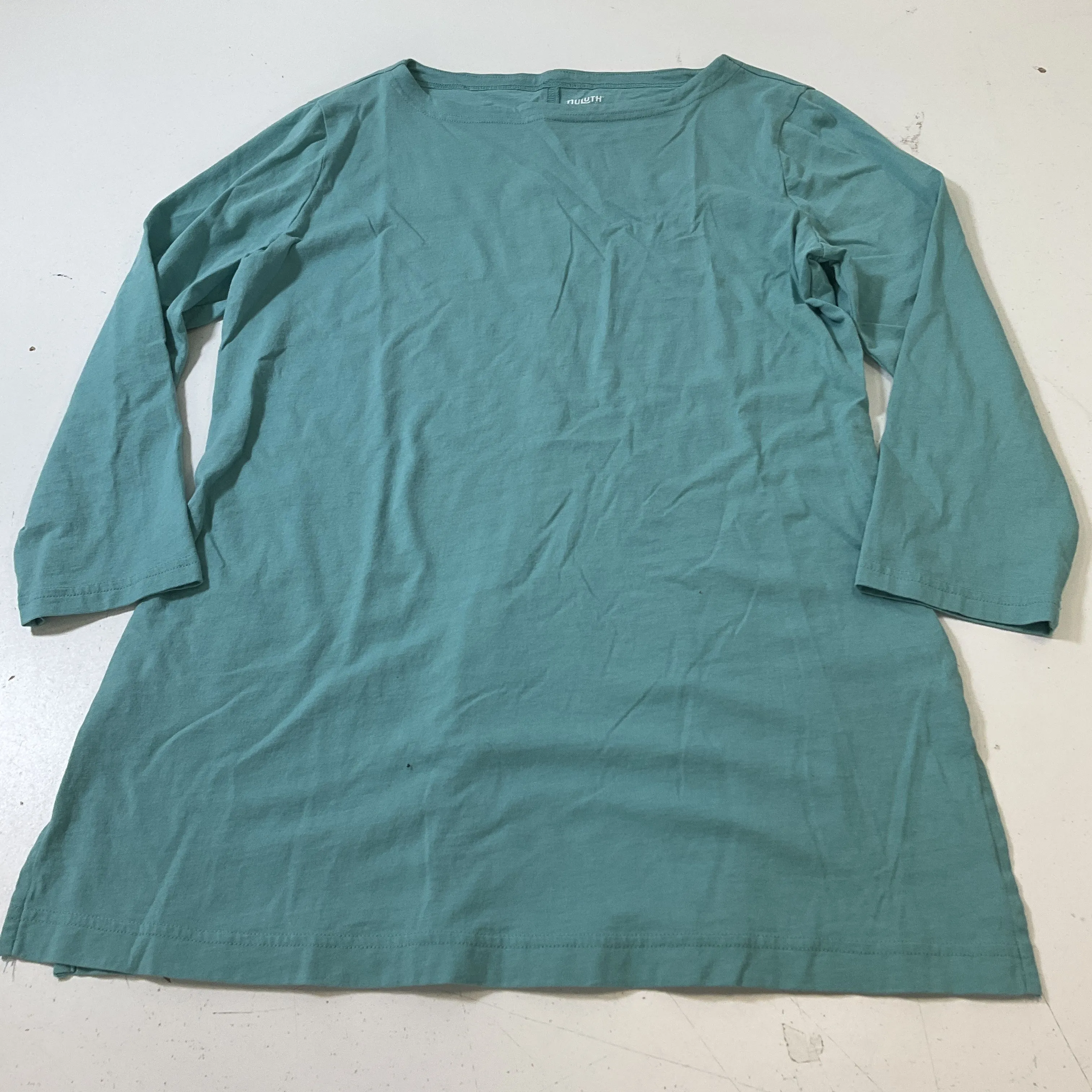 Duluth Trading Co Women's Seafoam Green Top Shirt 3/4 Sleeve Size Small