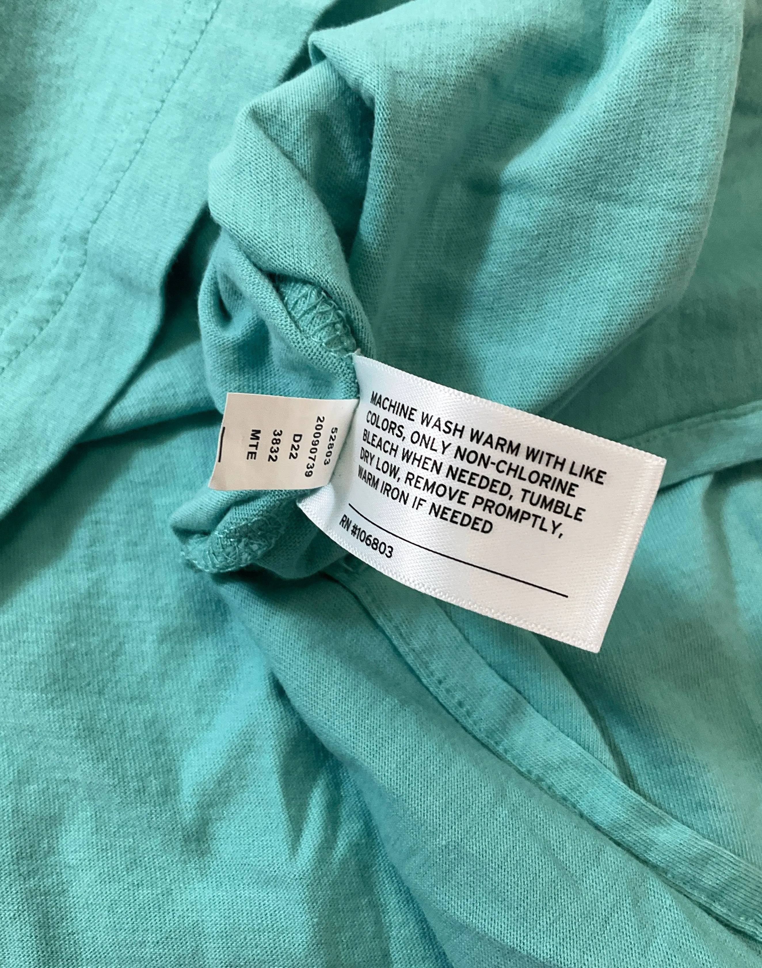 Duluth Trading Co Women's Seafoam Green Top Shirt 3/4 Sleeve Size Small