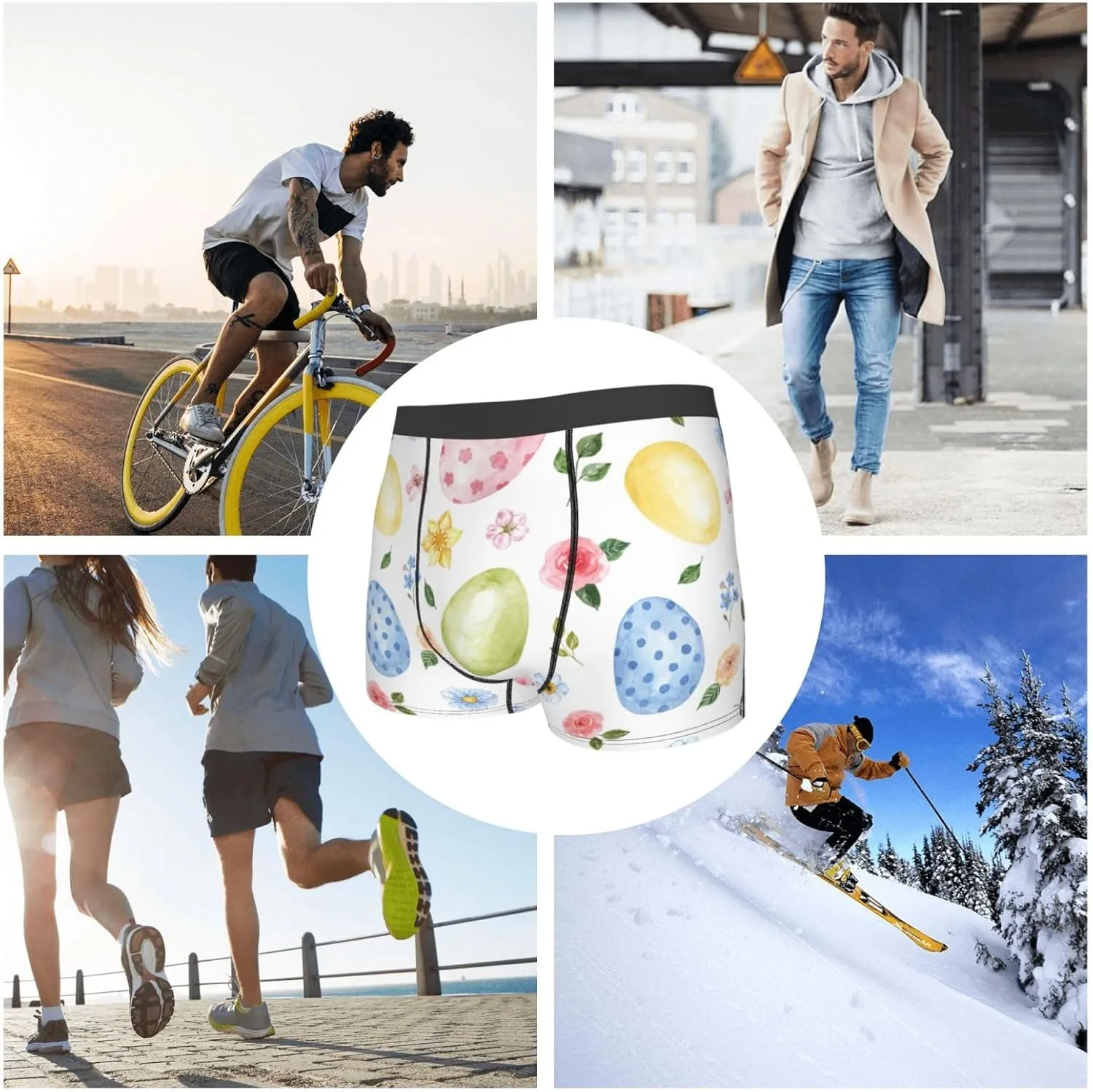 Easter Egg3 Print Boxer Briefs For Men Breathable Underwear-