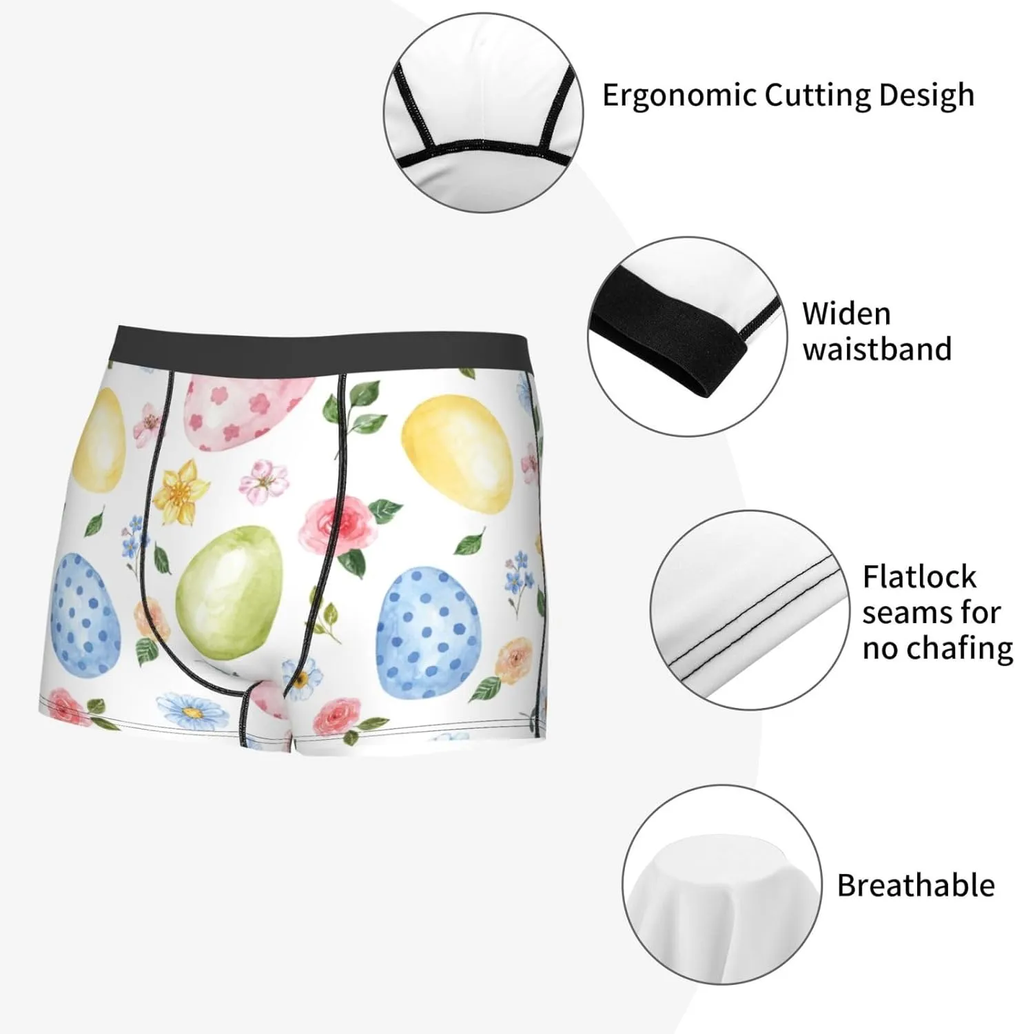 Easter Egg3 Print Boxer Briefs For Men Breathable Underwear-