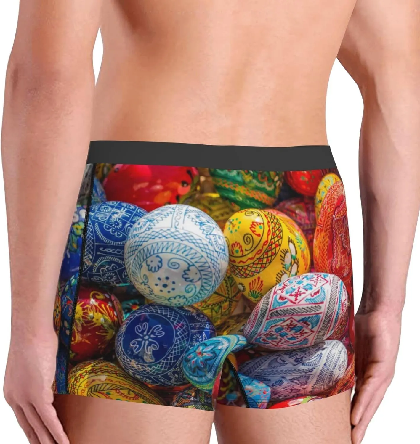 Easter Eggs Print Boxer Briefs For Men Breathable Underwear-
