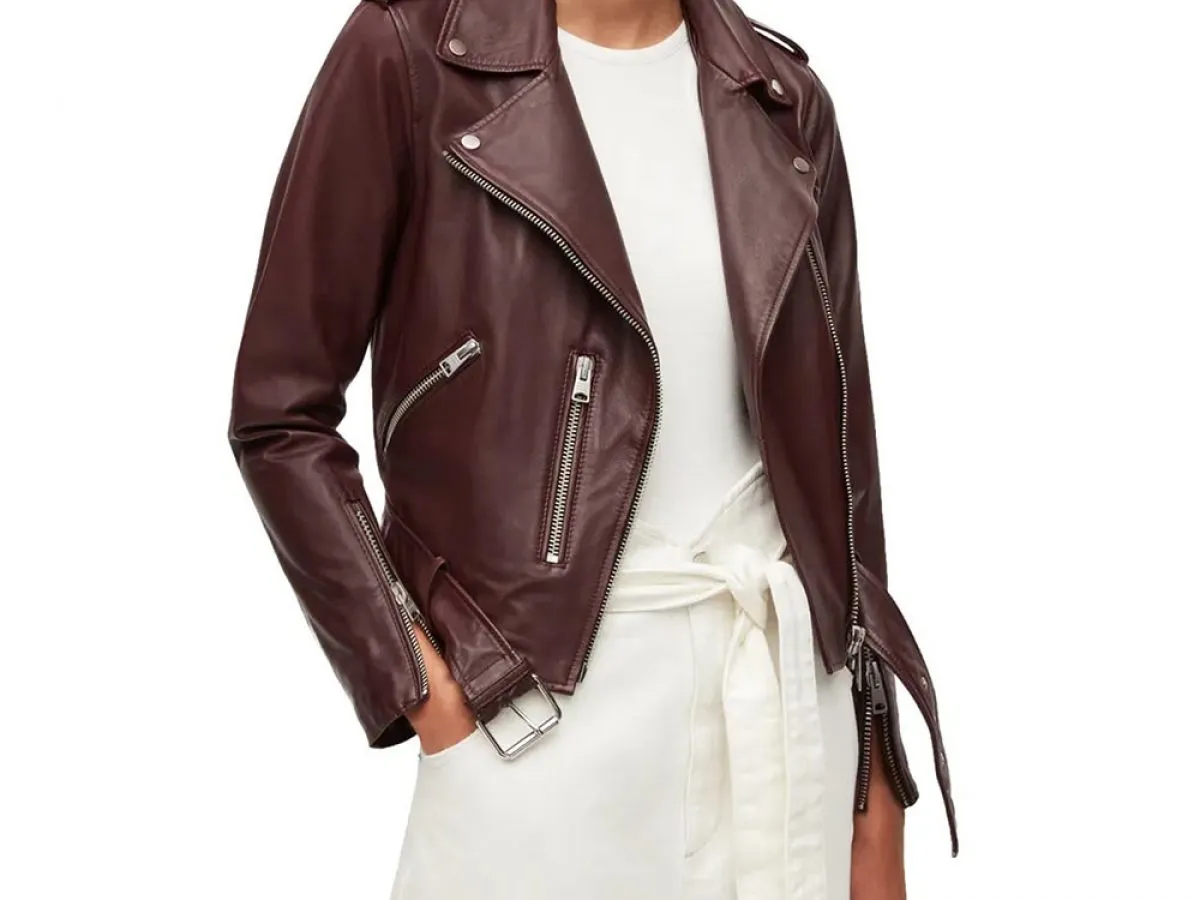 Echoes Michelle Monaghan Maroon Leather Jacket
