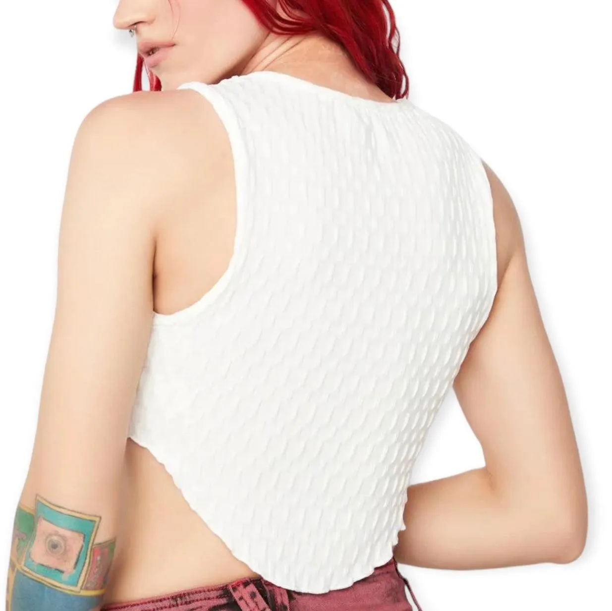 Edgy Asymmetric Sleeveless Crop Top