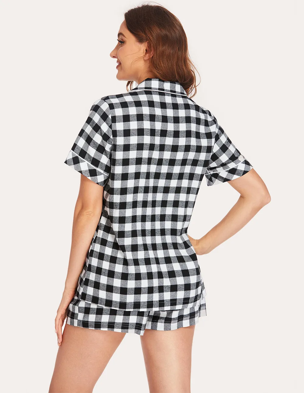 Ekouaer Soft Cotton Plaid Pajamas Set (US Only)