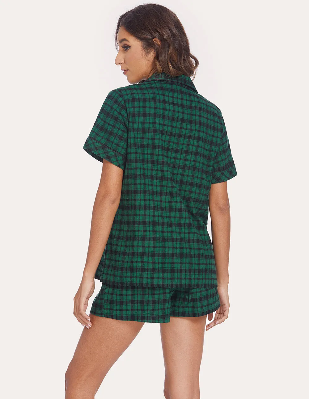 Ekouaer Soft Cotton Plaid Pajamas Set (US Only)