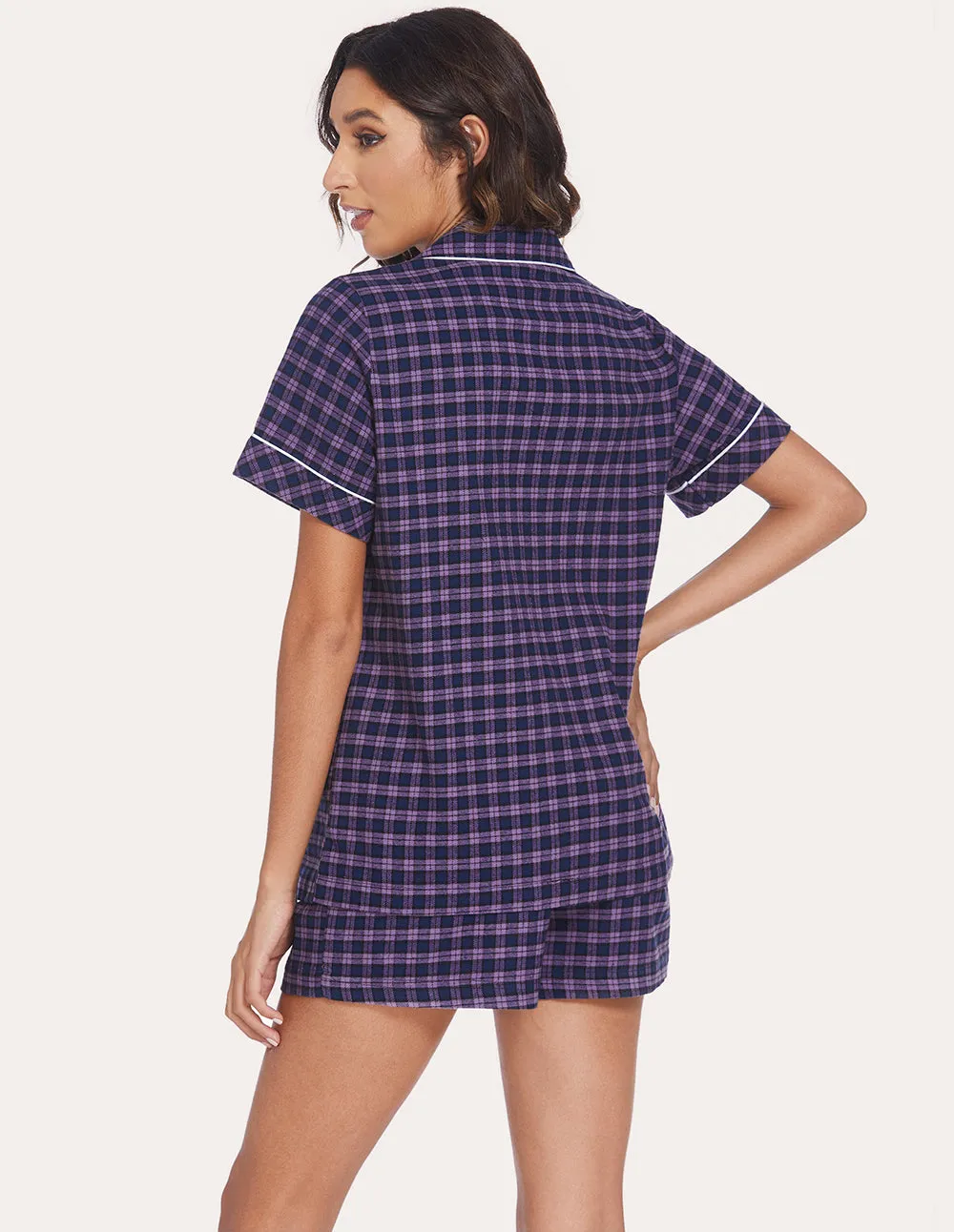 Ekouaer Soft Cotton Plaid Pajamas Set (US Only)