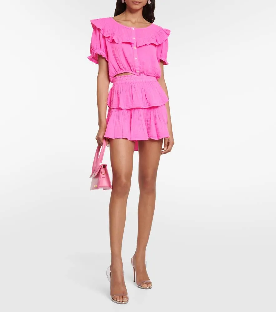 Elania cotton crop top LOVESHACKFANCY, pink