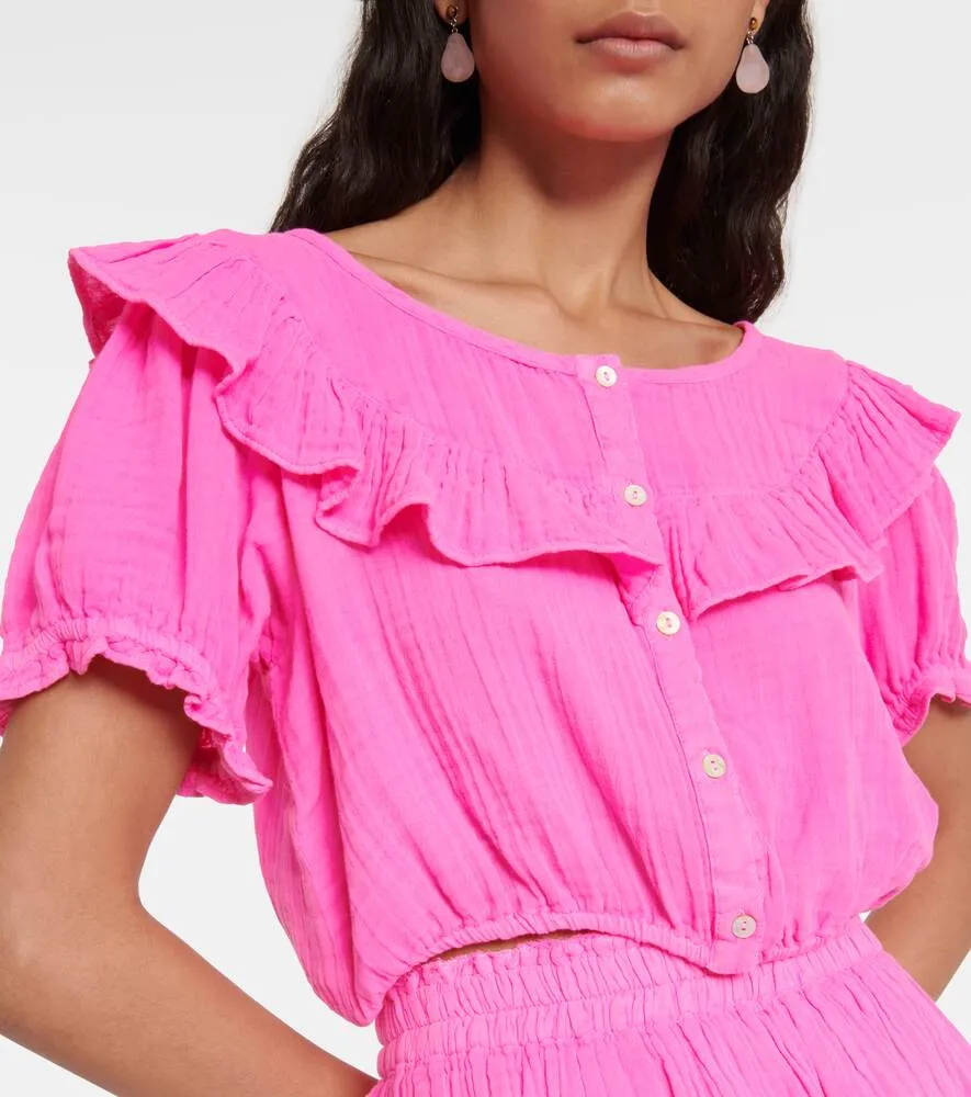 Elania cotton crop top LOVESHACKFANCY, pink