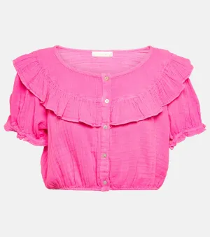 Elania cotton crop top LOVESHACKFANCY, pink
