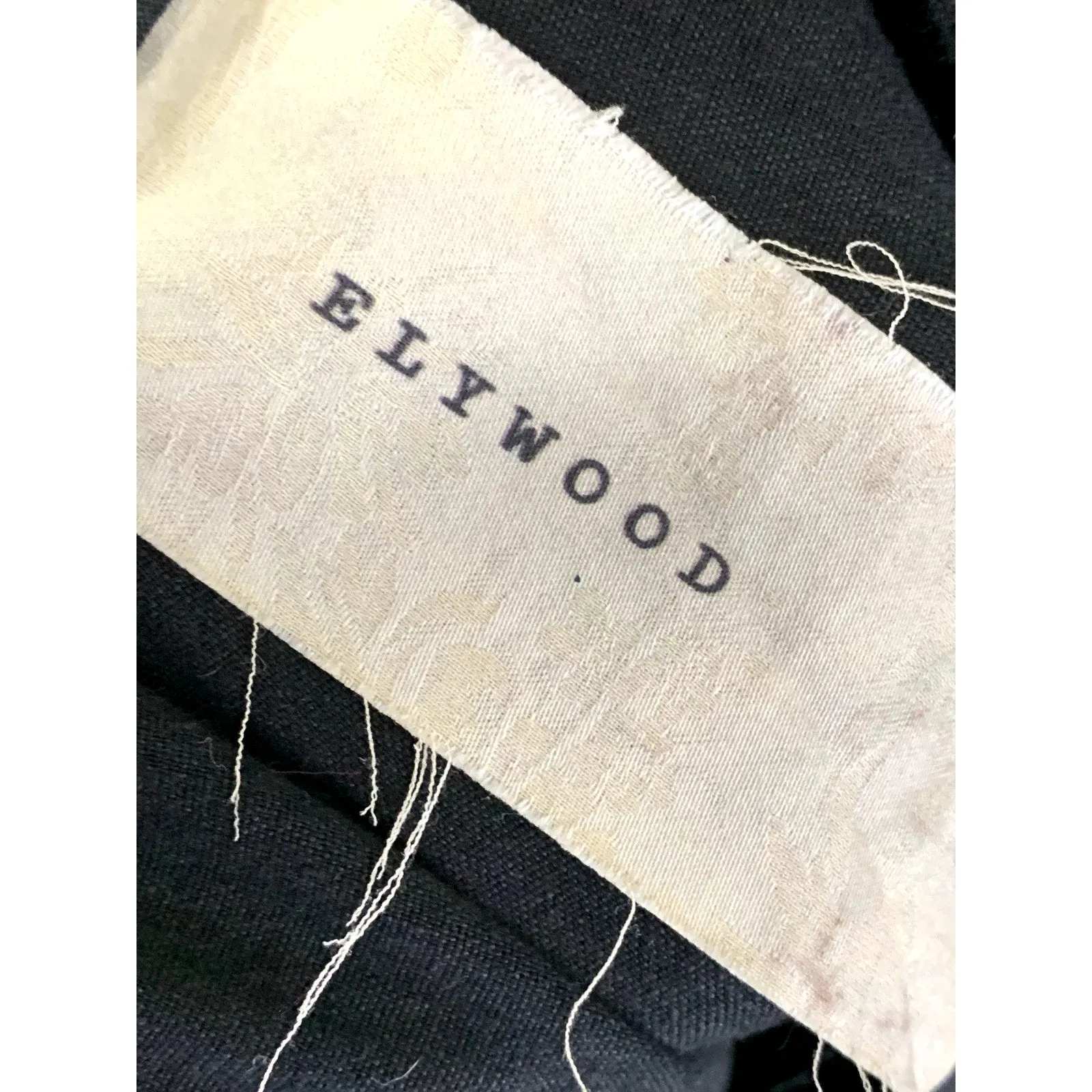 ELYWOOD Women's Black Solid Linen-Blend Wide-Leg Pants SZ S