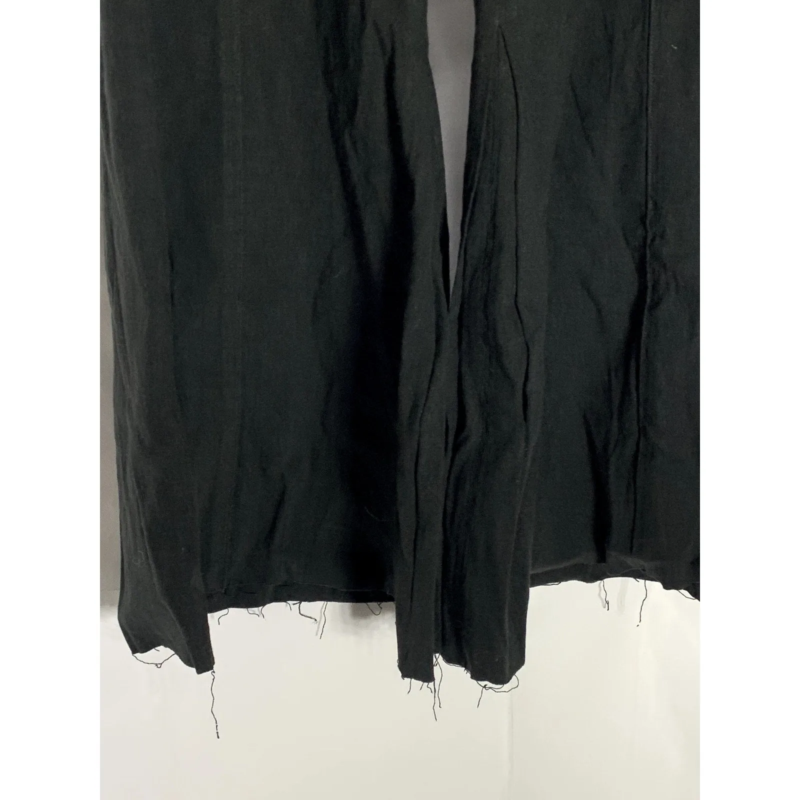 ELYWOOD Women's Black Solid Linen-Blend Wide-Leg Pants SZ S