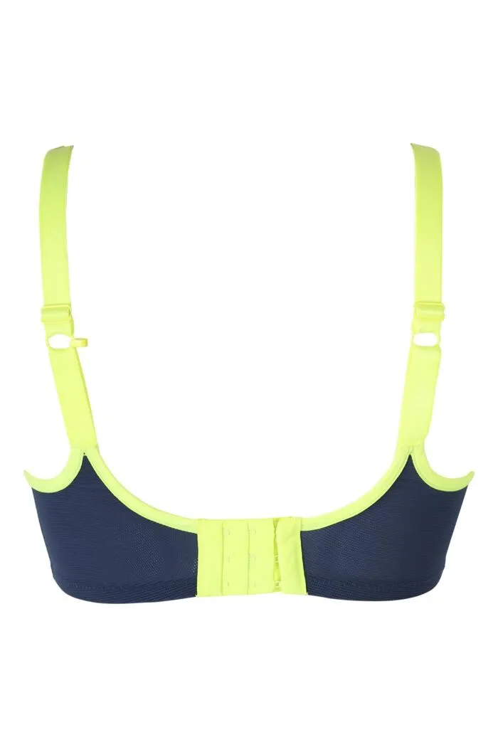 Energy Reach Underwired Lightly Padded Sports Bra Pewter/Neon Yellow- 97002