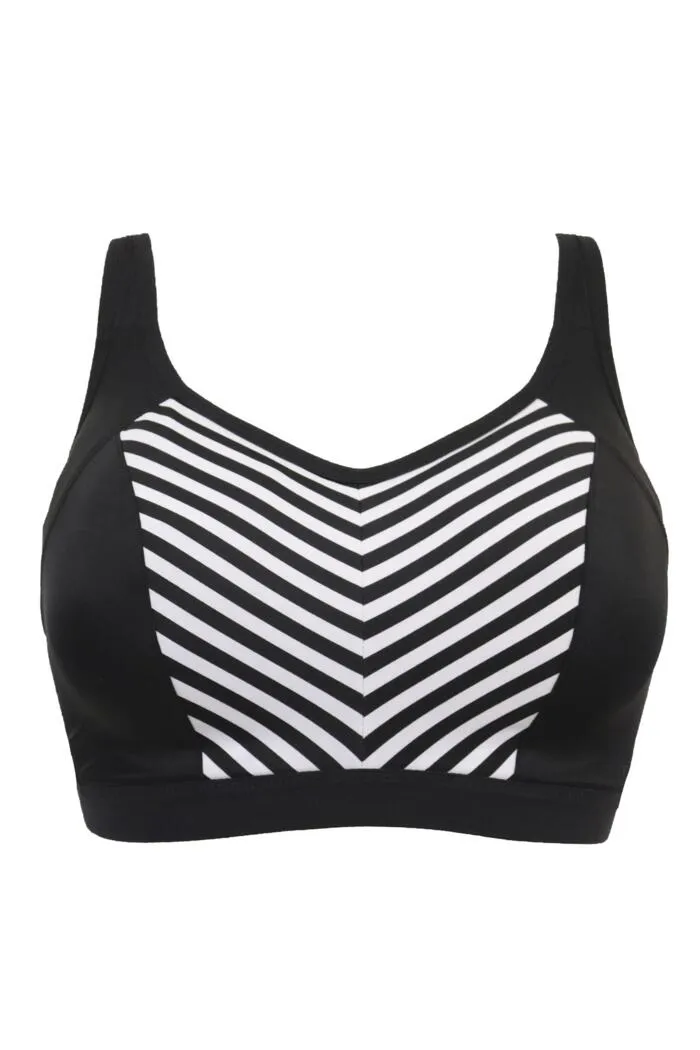 Energy Rush Lightly Padded Underwired Sports Bra Black/White - 97007