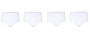 Espionage Big Size 4 Pairs Pack Y-Front Briefs for Men's (U003) in White, 2XL to 8XL
