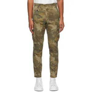 Etro Khaki Camo Logo Cargo Pants