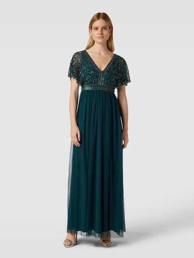 Evening dress with sequins and decorative stones Jake*s Cocktail, green
