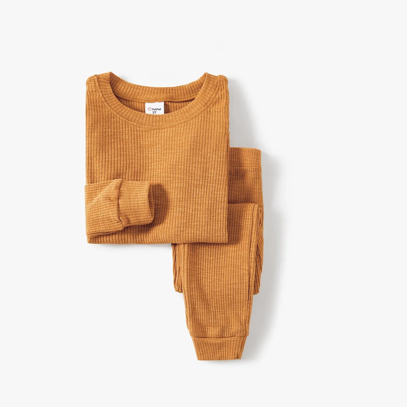 Family Matching Solid Color Flame Resistant Long Sleeve Pajamas