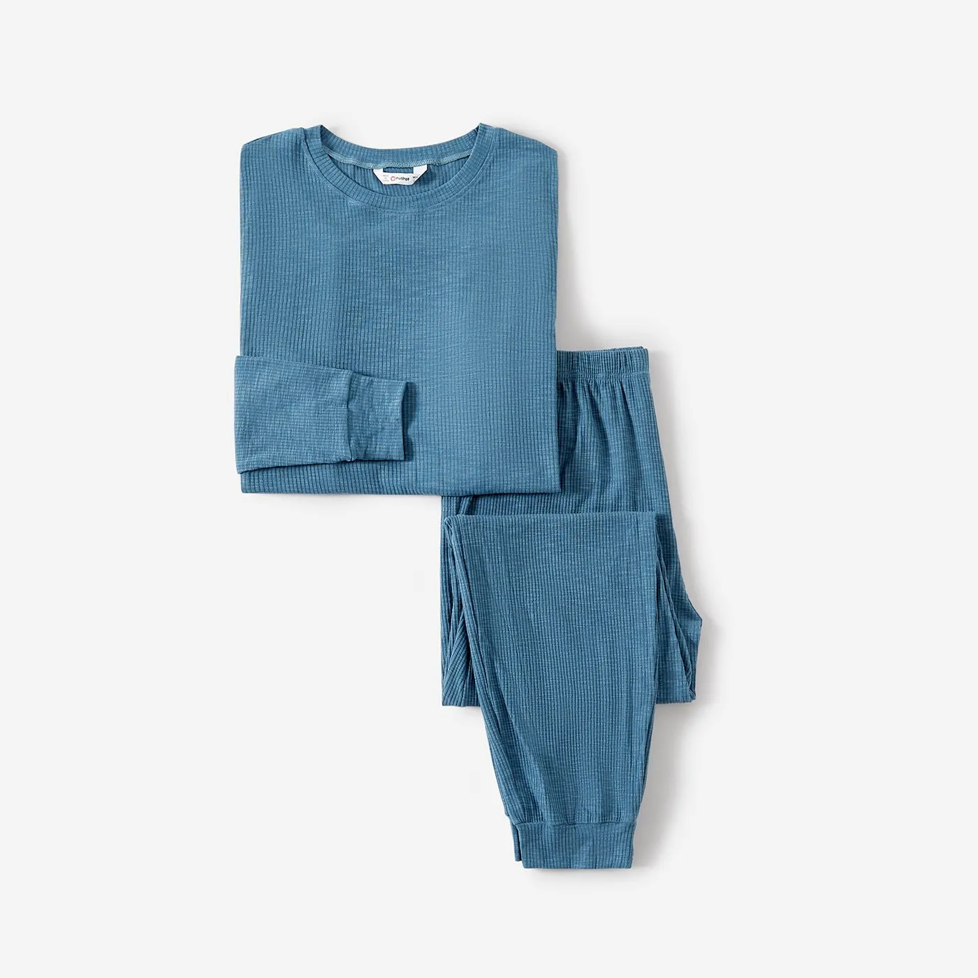 Family Matching Solid Color Flame Resistant Long Sleeve Pajamas
