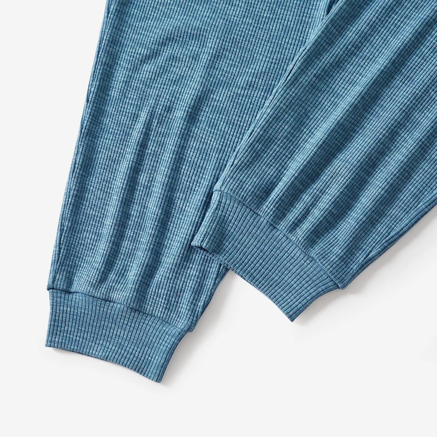 Family Matching Solid Color Flame Resistant Long Sleeve Pajamas