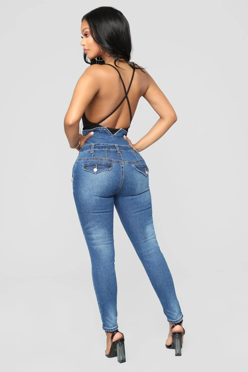 Fashionable High Waist Skinny Pencil Denim Pants - GlamzLife