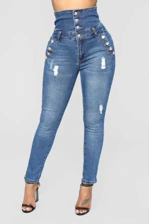 Fashionable High Waist Skinny Pencil Denim Pants - GlamzLife