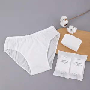 FaSoLa Women's Disposable Cotton Underwear - White XXL, Pack of 5