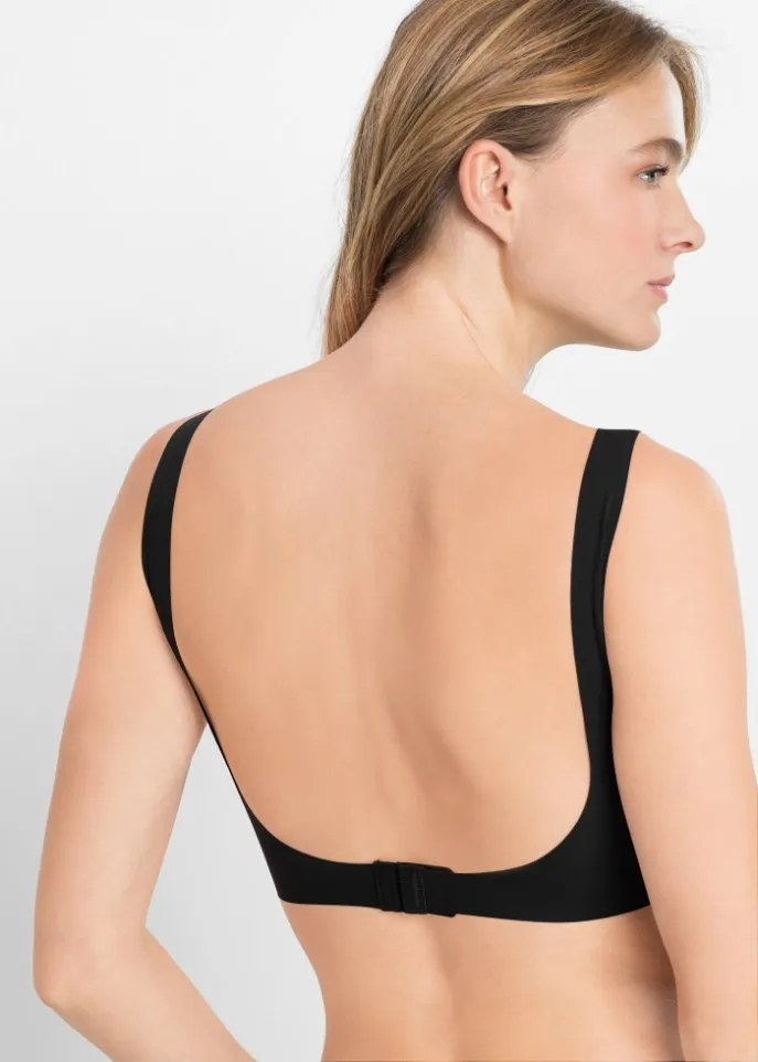 Feel comfort lasercut padded T-shirt bra Bpc Bonprix Collection, black