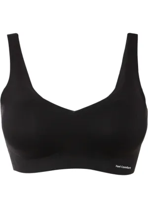 Feel comfort lasercut padded T-shirt bra Bpc Bonprix Collection, black