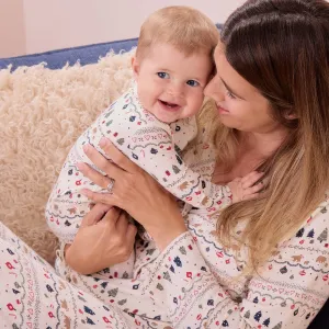 Festive Fair Isle Clever Zip Baby Pajamas