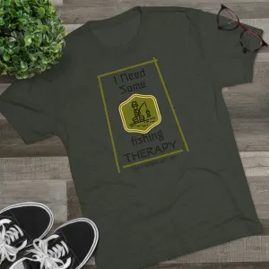 Fishing Therapy - Green Accents - Lake Vermilion - Unisex Tri-Blend Crew Tee