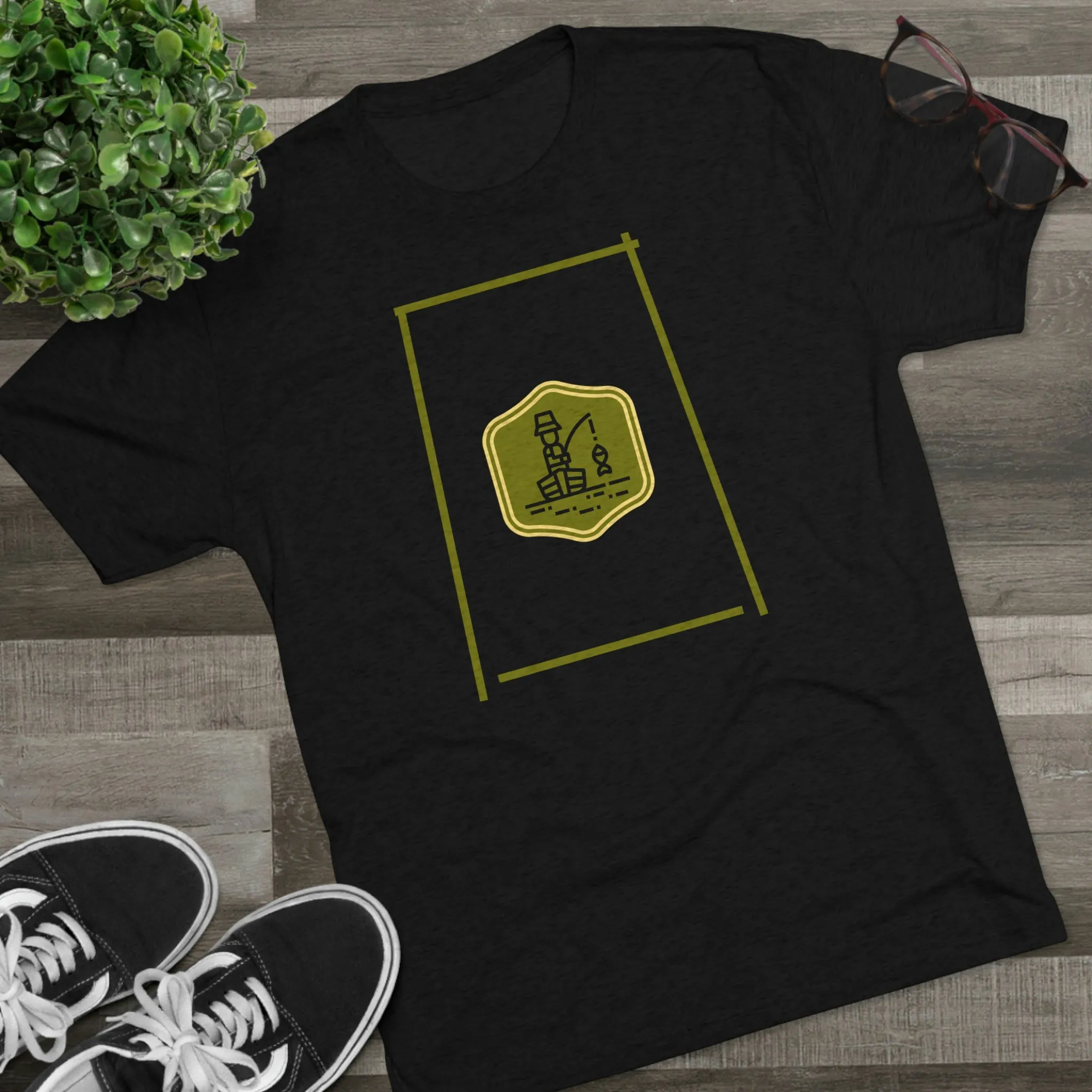 Fishing Therapy - Green Accents - Lake Vermilion - Unisex Tri-Blend Crew Tee