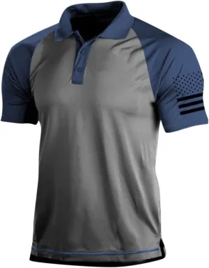 FlekmanArt Summer T Shirt for Men Retro Digital Print Lapel Outdoor Blouses European and American Short Sleeve Casual Tops