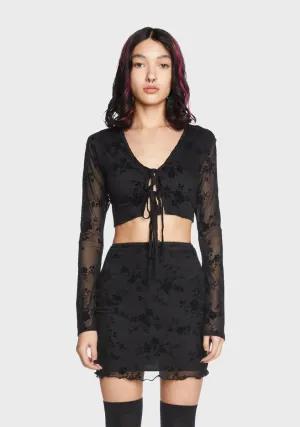 Flocked Mesh Tie Top