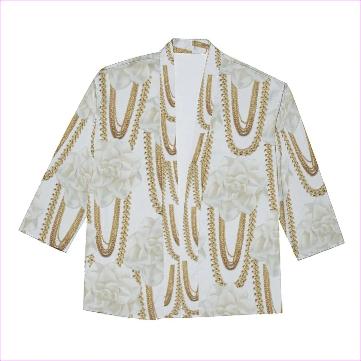 Floral Chain Men's Imitation Silk Pajama Sets